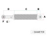 Shock absorber set 300mm IMCA chrome / black reinforced  Shock absorber set 300mm IMCA chrome / black reinforced